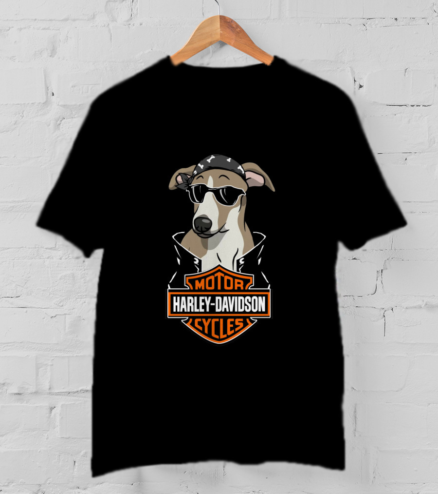 Whippet Harley Davidson Motorcycles Biker Style T-Shirt