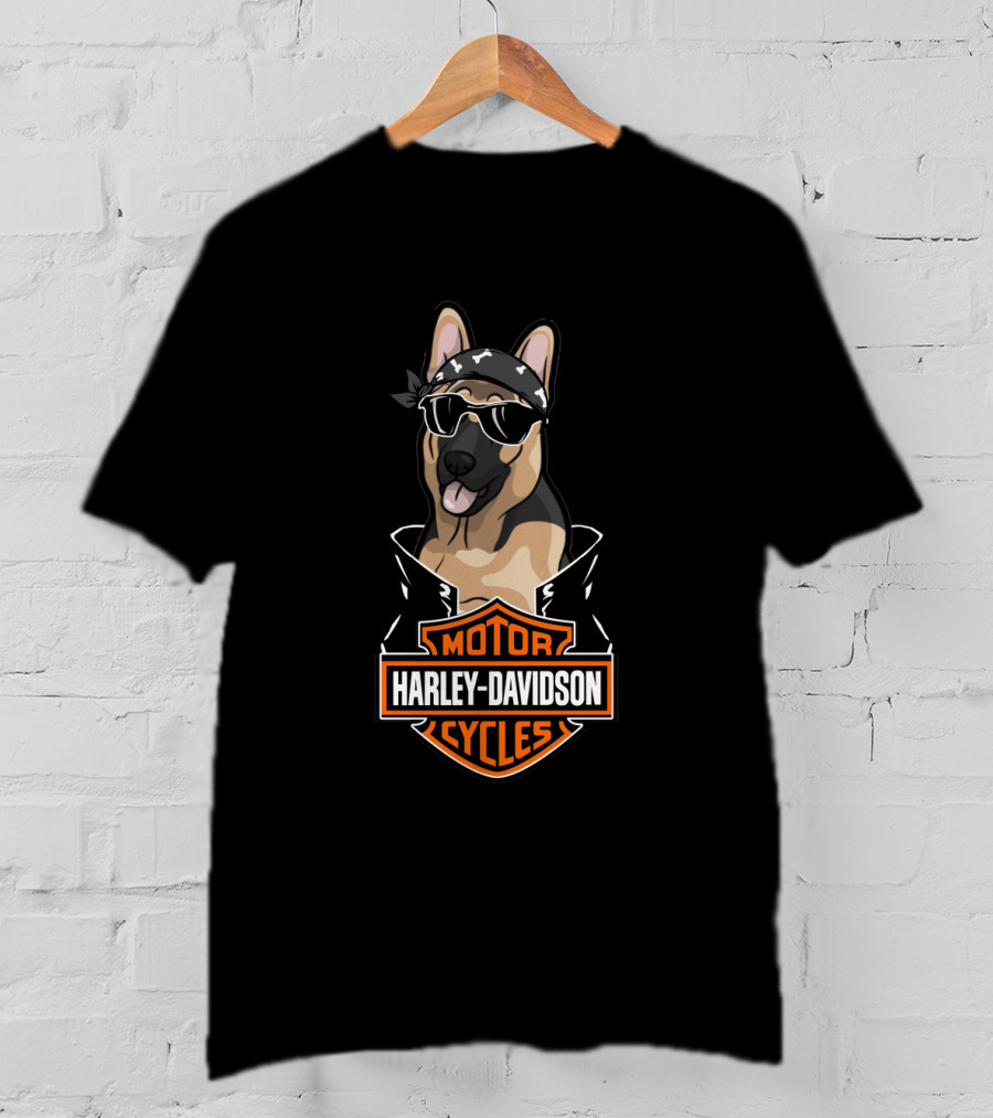 Harley Davidson German Shepherds Biker T-Shirt