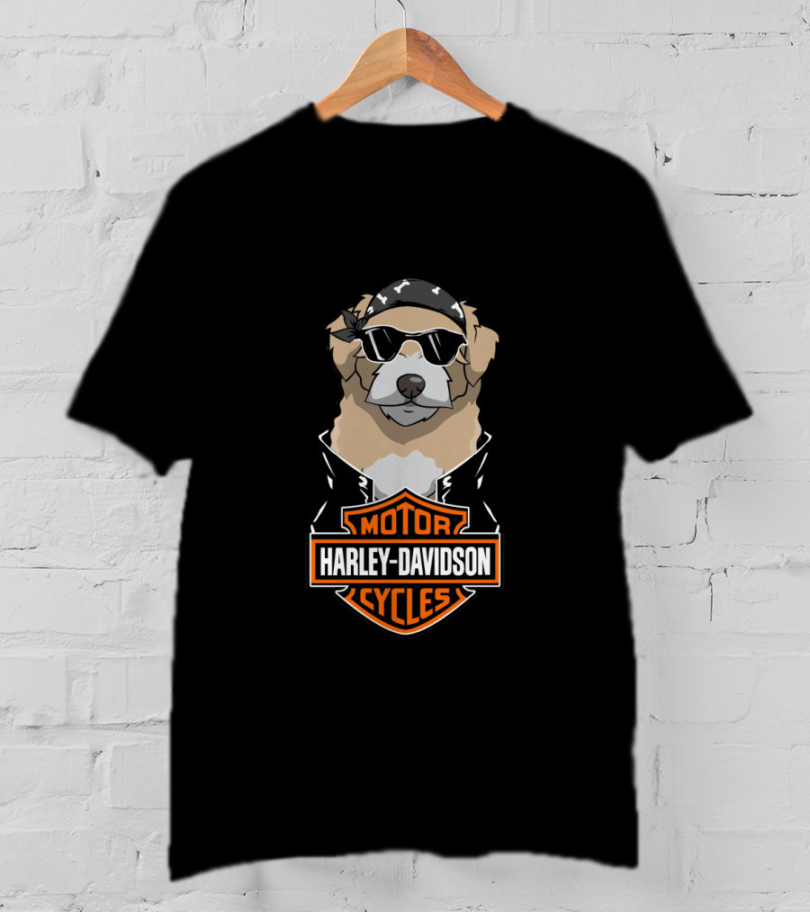 Maltipoo Biker Harley Davidson Motor Cycles Iconic Style T-Shirt