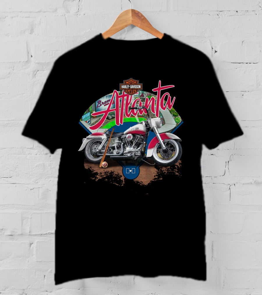Atlanta Braves Harley Davidson Motorcycle Fan T-Shirt