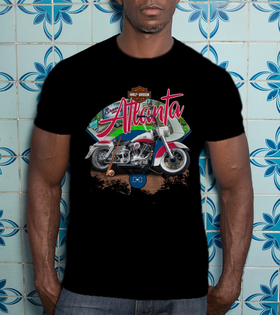 Atlanta Braves Harley Davidson Motorcycle Fan T-Shirt
