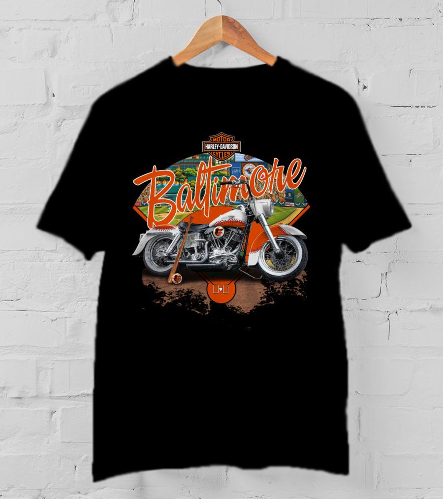 Baltimore Harley Davidson Orioles Motorcycle T-Shirt