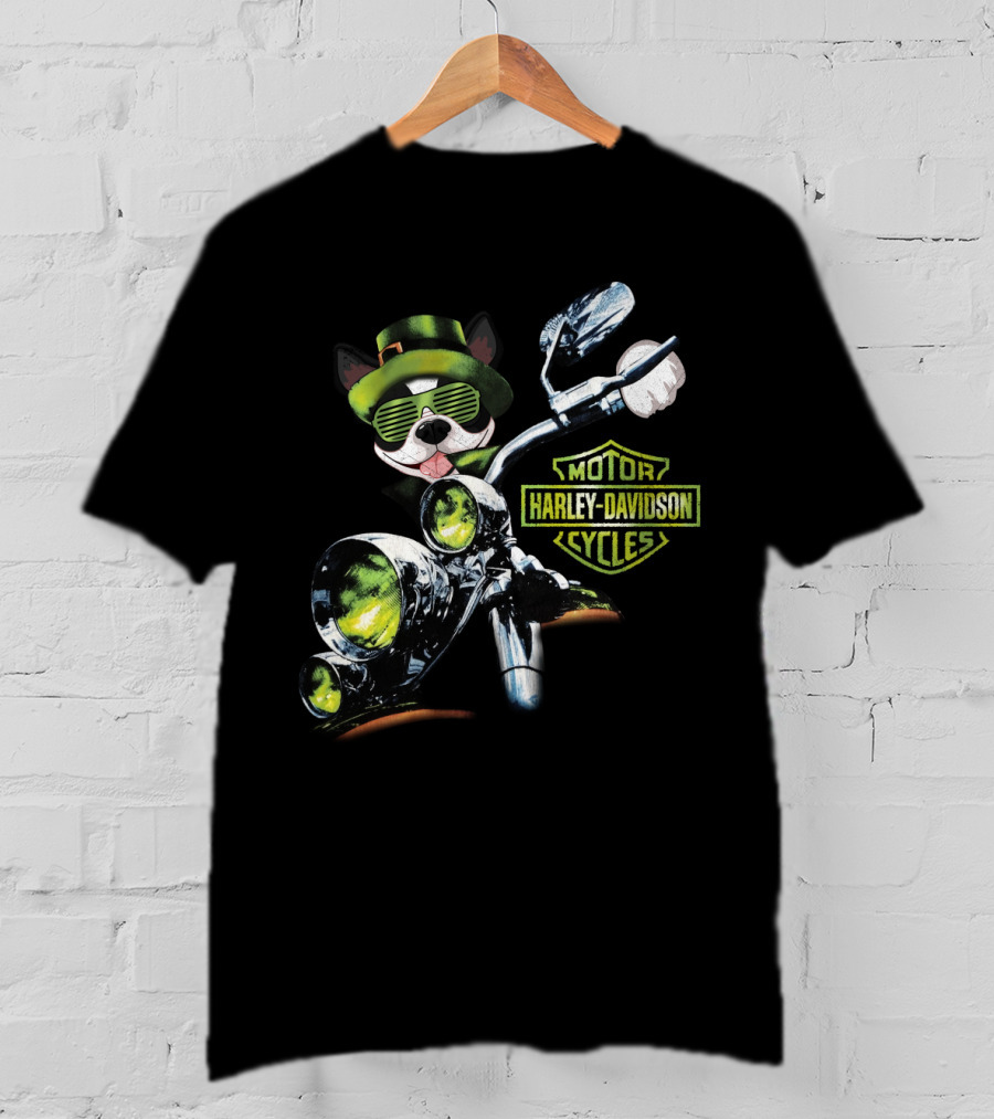 Boston Terrier Harley Davidson Motorcycles 18Hd T-Shirt