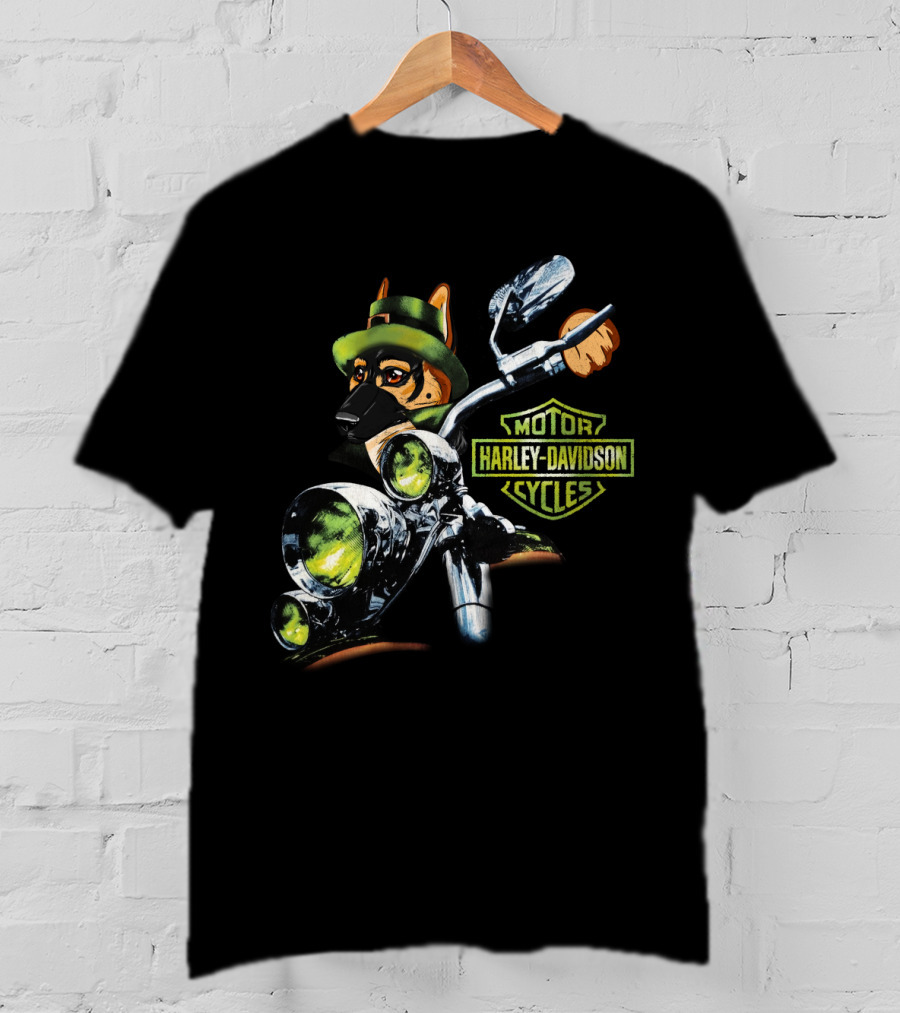 Harley Davidson Motor Cycles German Shepherd 18Hd T-Shirt