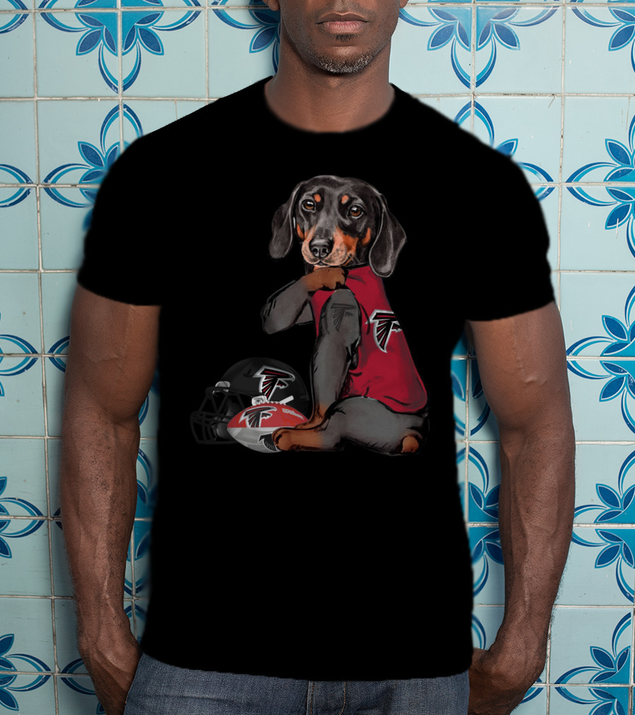 Atlanta Falcons Dachshund With Football Helmet And Ball T-Shirt