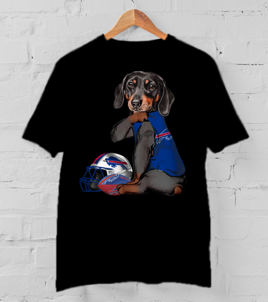 Buffalo Bills Dachshund With Helmet And Jersey T-Shirt