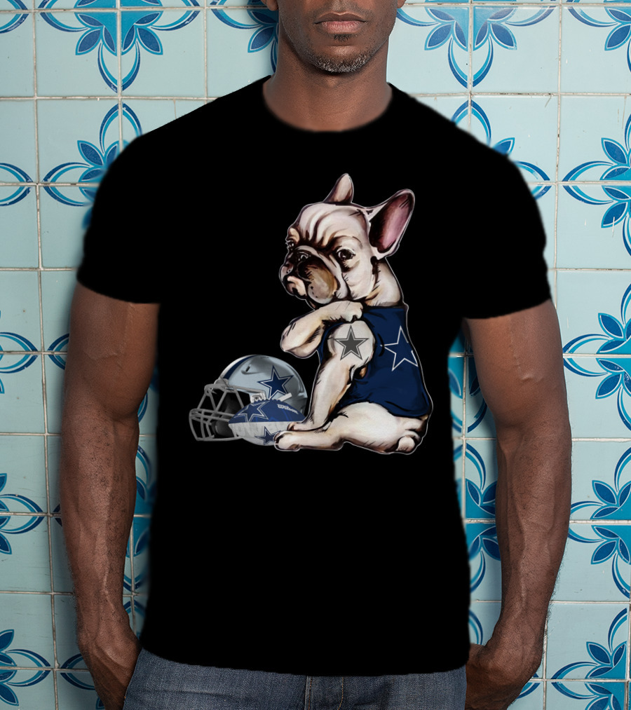 Dallas Cowboys Pug With Star Jersey And Helmet T-Shirt