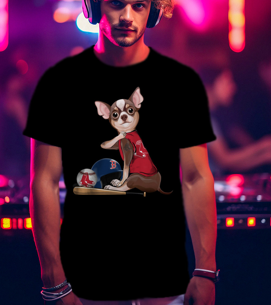Boston Red Sox Chihuahua Baseball Gear T-Shirt