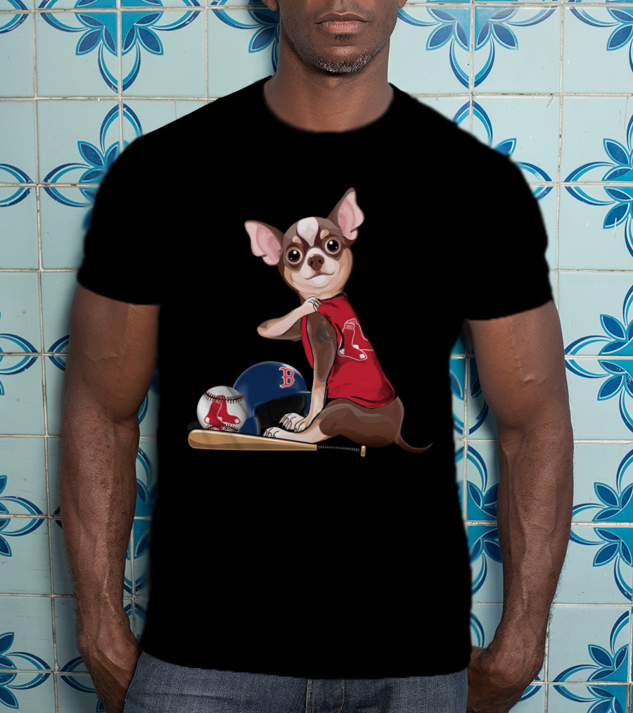 Boston Red Sox Chihuahua Baseball Gear T-Shirt
