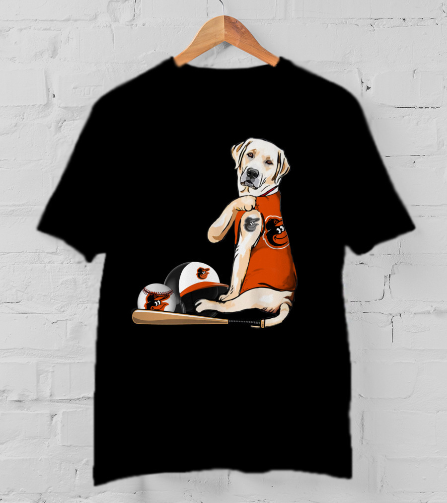 Yellow Labradors Baltimore Orioles Baseball Retriever T-Shirt
