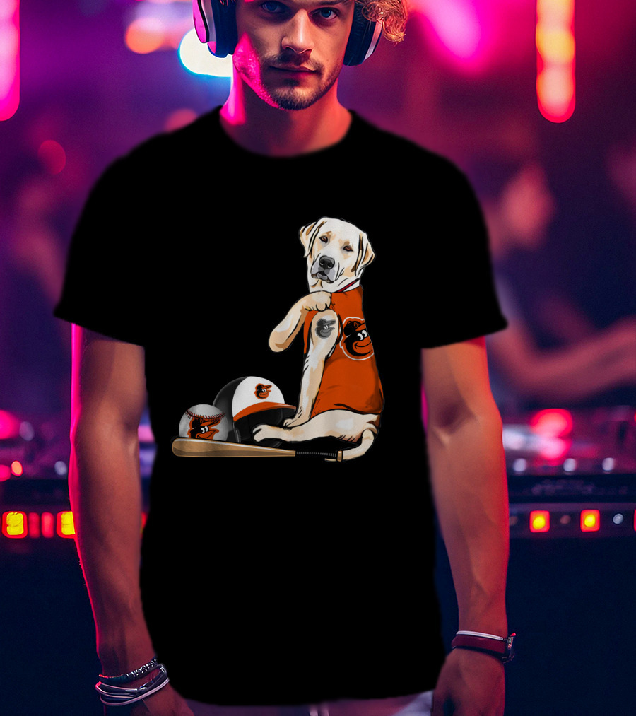 Yellow Labradors Baltimore Orioles Baseball Retriever T-Shirt