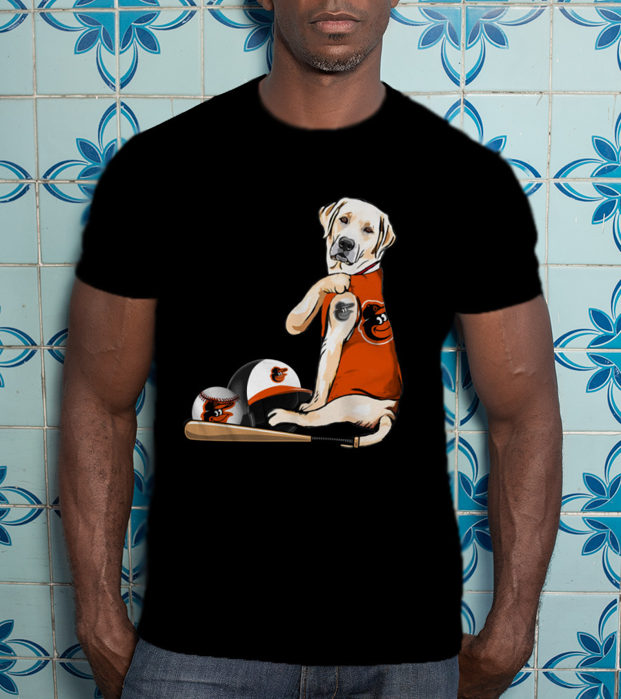 Yellow Labradors Baltimore Orioles Baseball Retriever T-Shirt