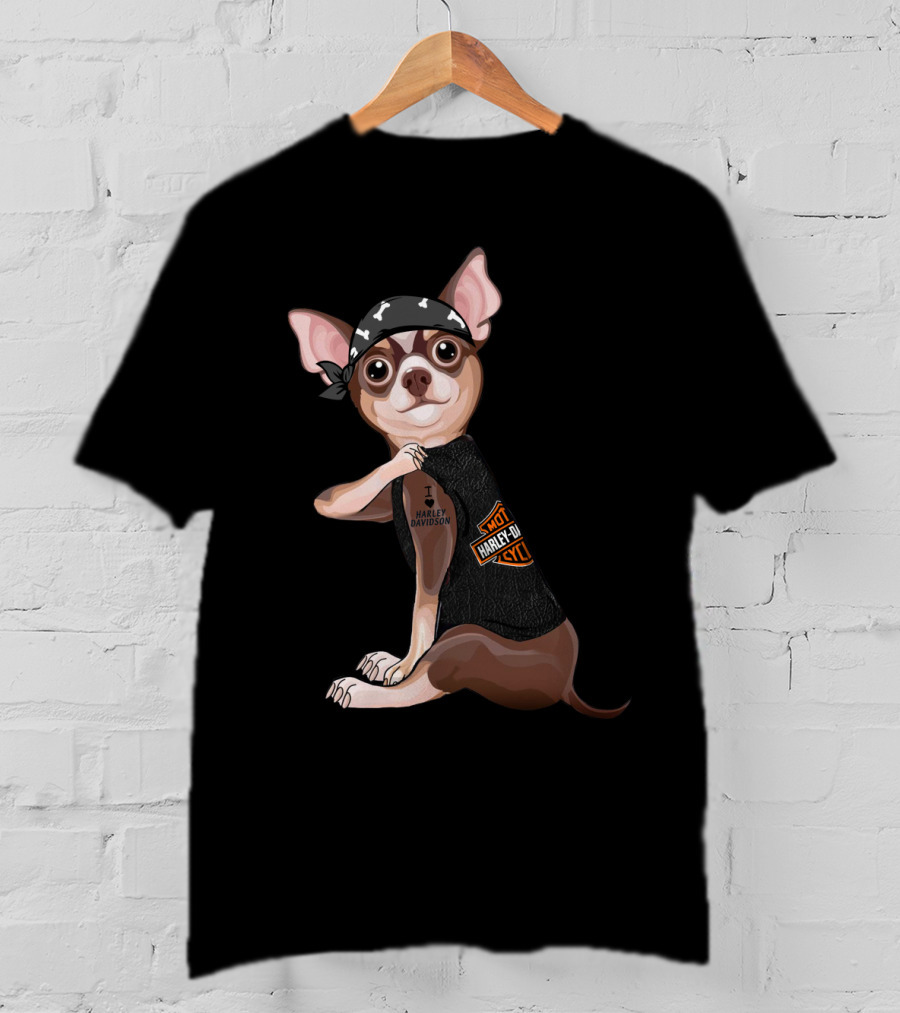 Harley Davidson Chihuahua Tattoo I Heart Harley Davidson T-Shirt