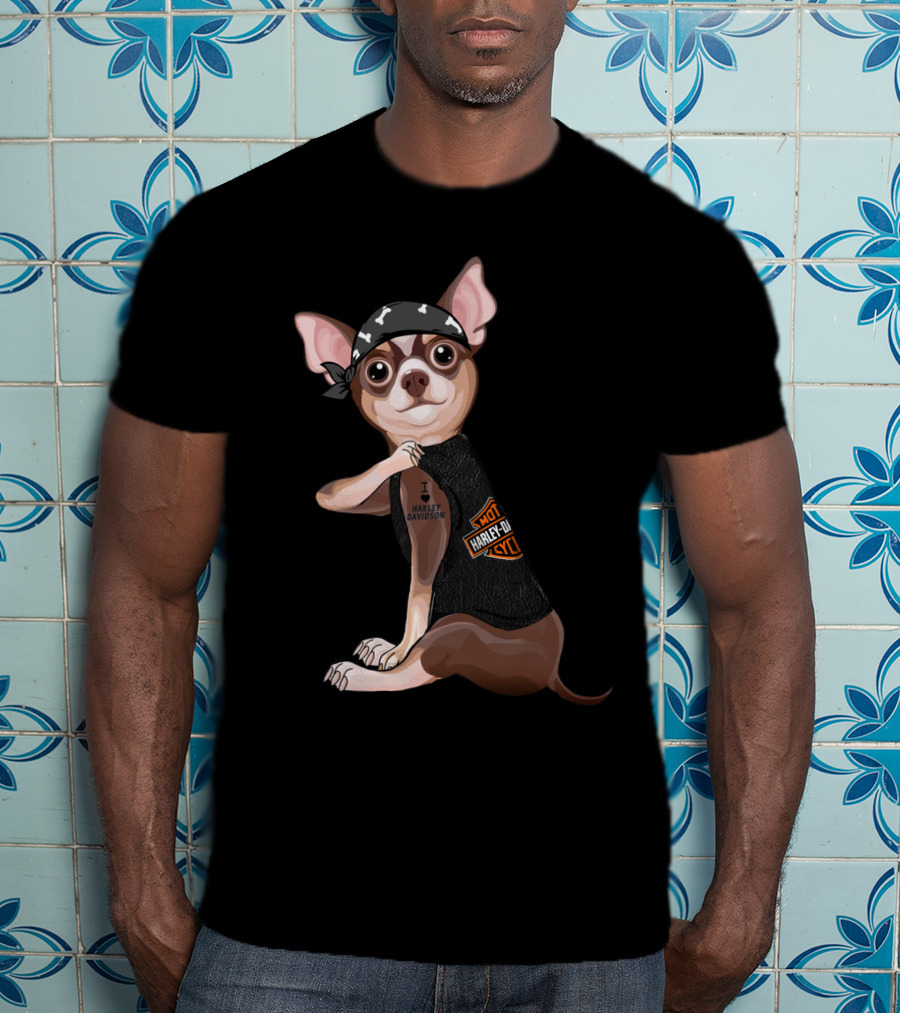 Harley Davidson Chihuahua Tattoo I Heart Harley Davidson T-Shirt