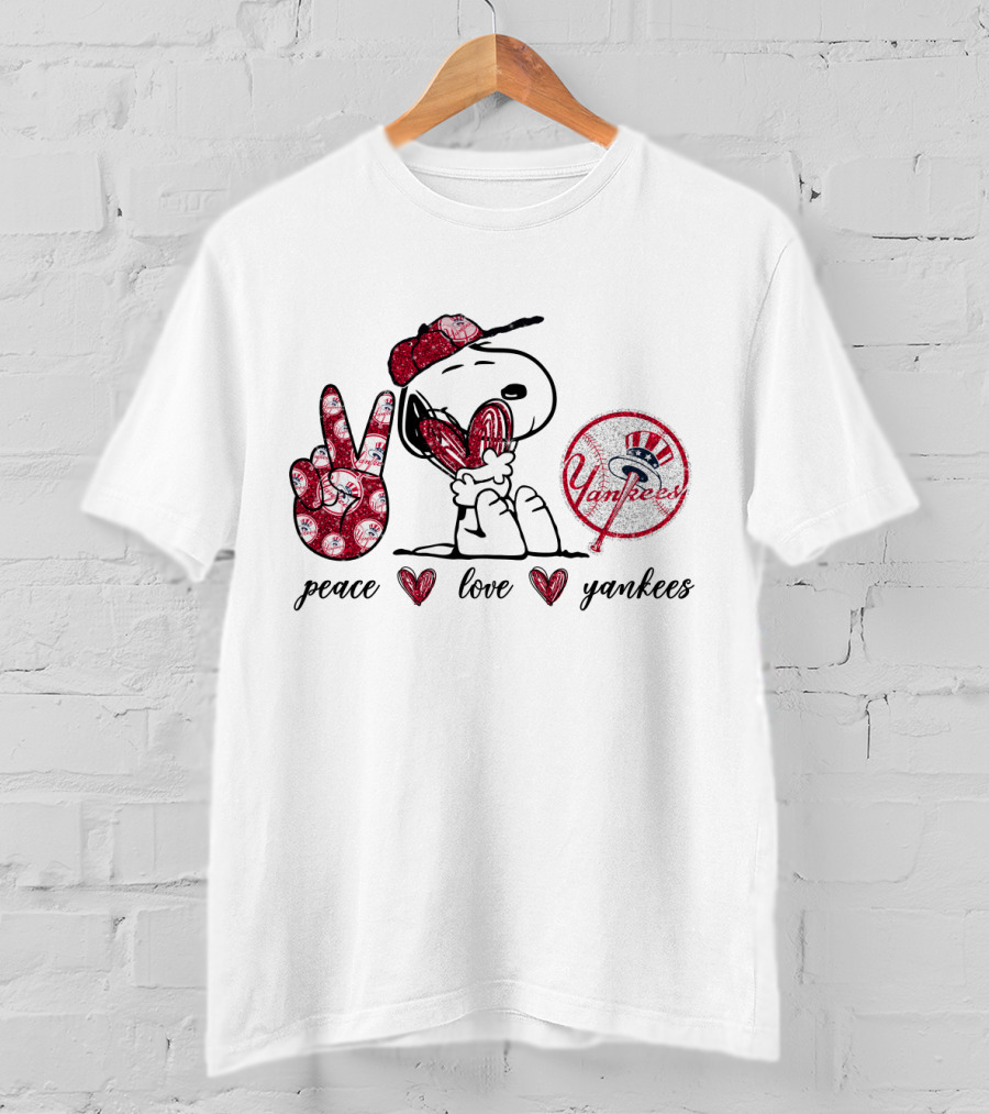 Peace Love Yankees Snoopy T-Shirt