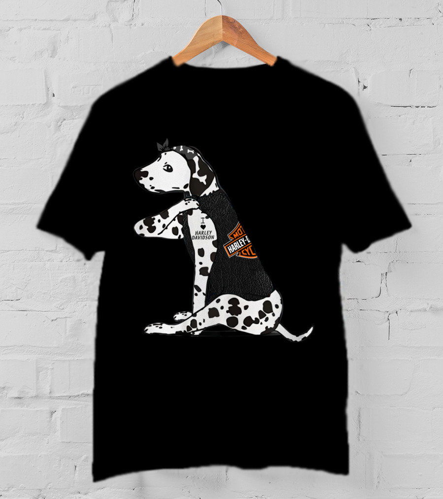 I Love Harley Davidson Great Dane Hd T-Shirt