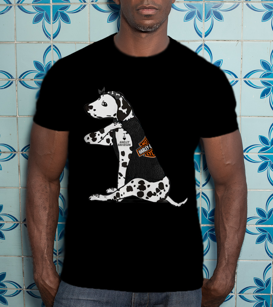 I Love Harley Davidson Great Dane Hd T-Shirt