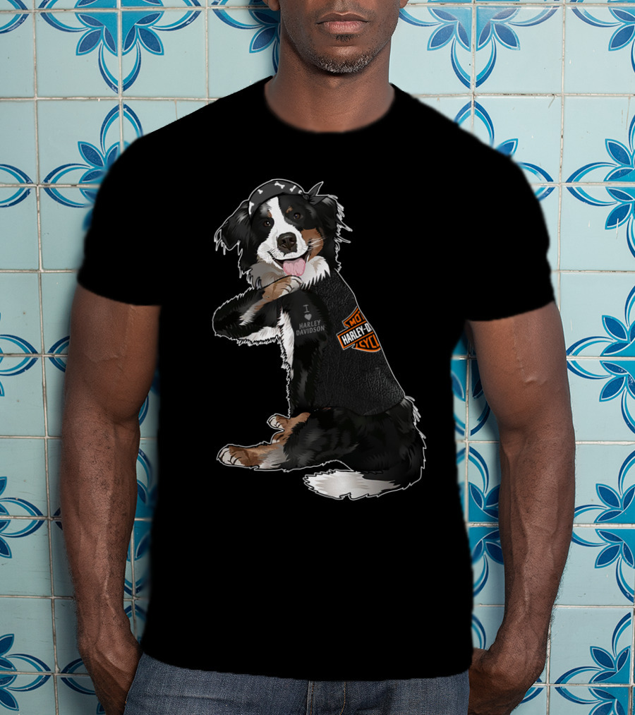 Bernese Mountain Dog Harley Davidson Hd T-Shirt