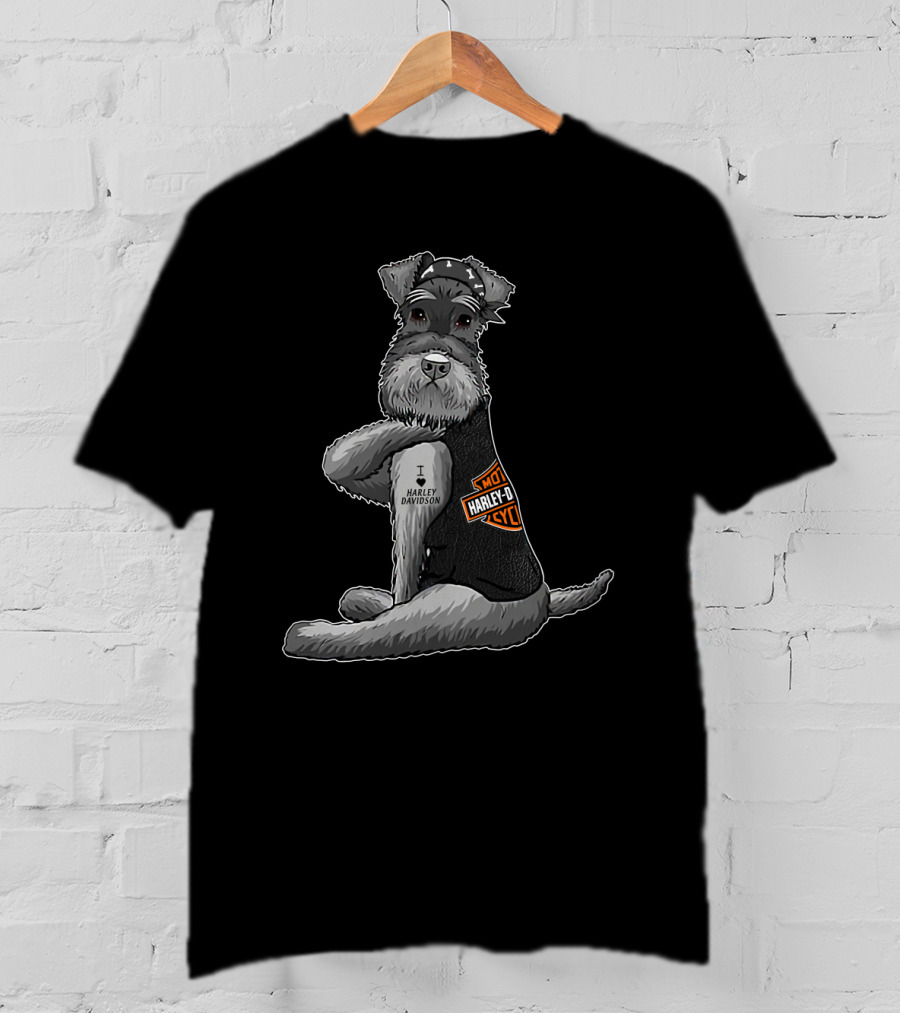 Harley Davidson Miniature Schnauzer I Love Harley Davidson T-Shirt