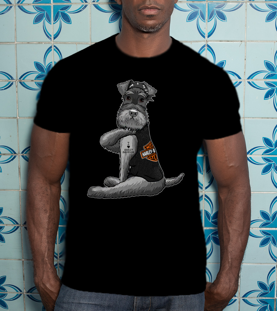 Harley Davidson Miniature Schnauzer I Love Harley Davidson T-Shirt