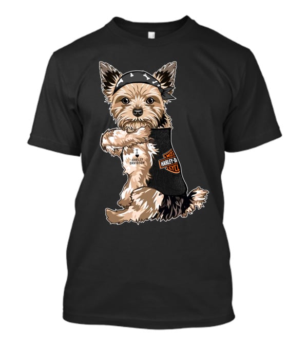 Yorkshire Terrier I Love Harley Davidson Motorcycles T-Shirt