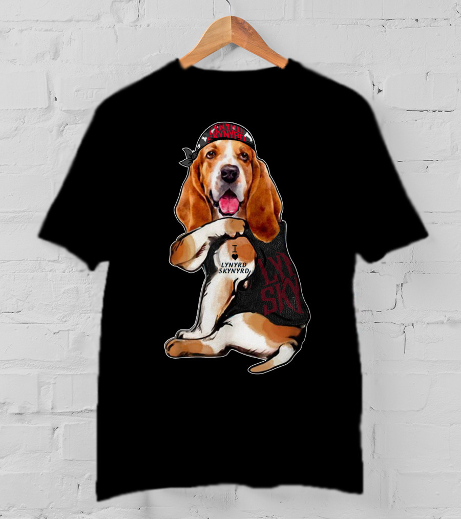 Lynyrd Skynyrd Basset Hound With Bandana T-Shirt