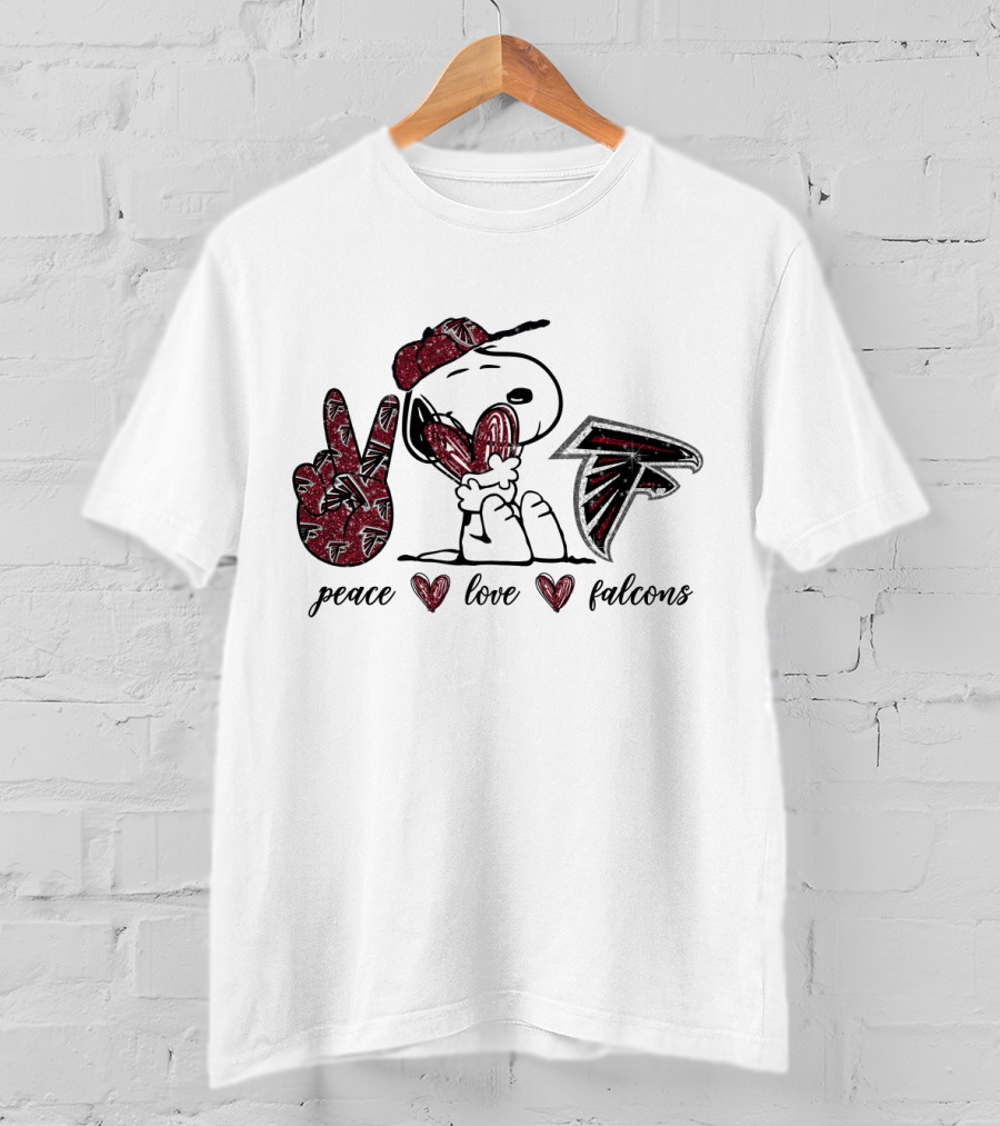 Peace Love Falcons Atlanta Snoopy T-Shirt