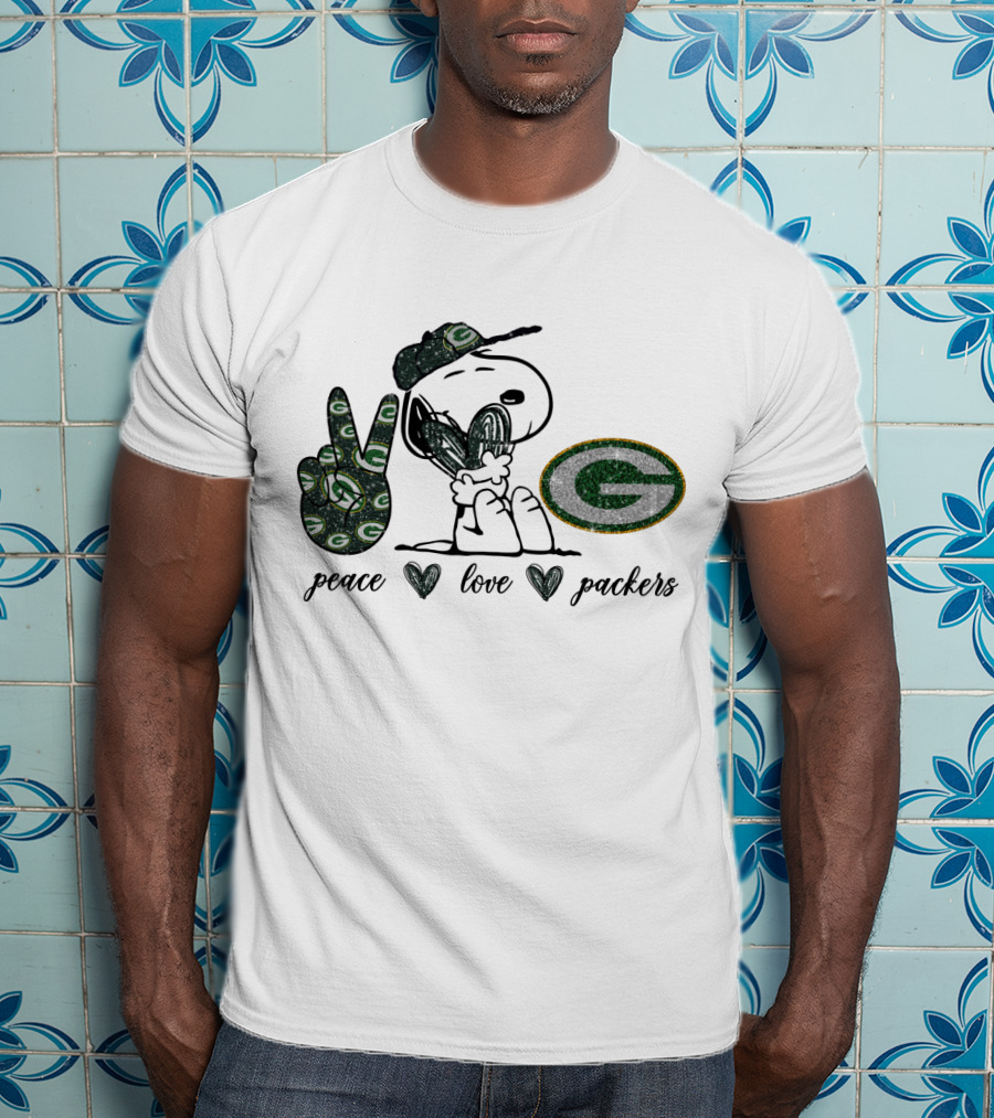Peace Love Packers Snoopy Green Bay T-Shirt