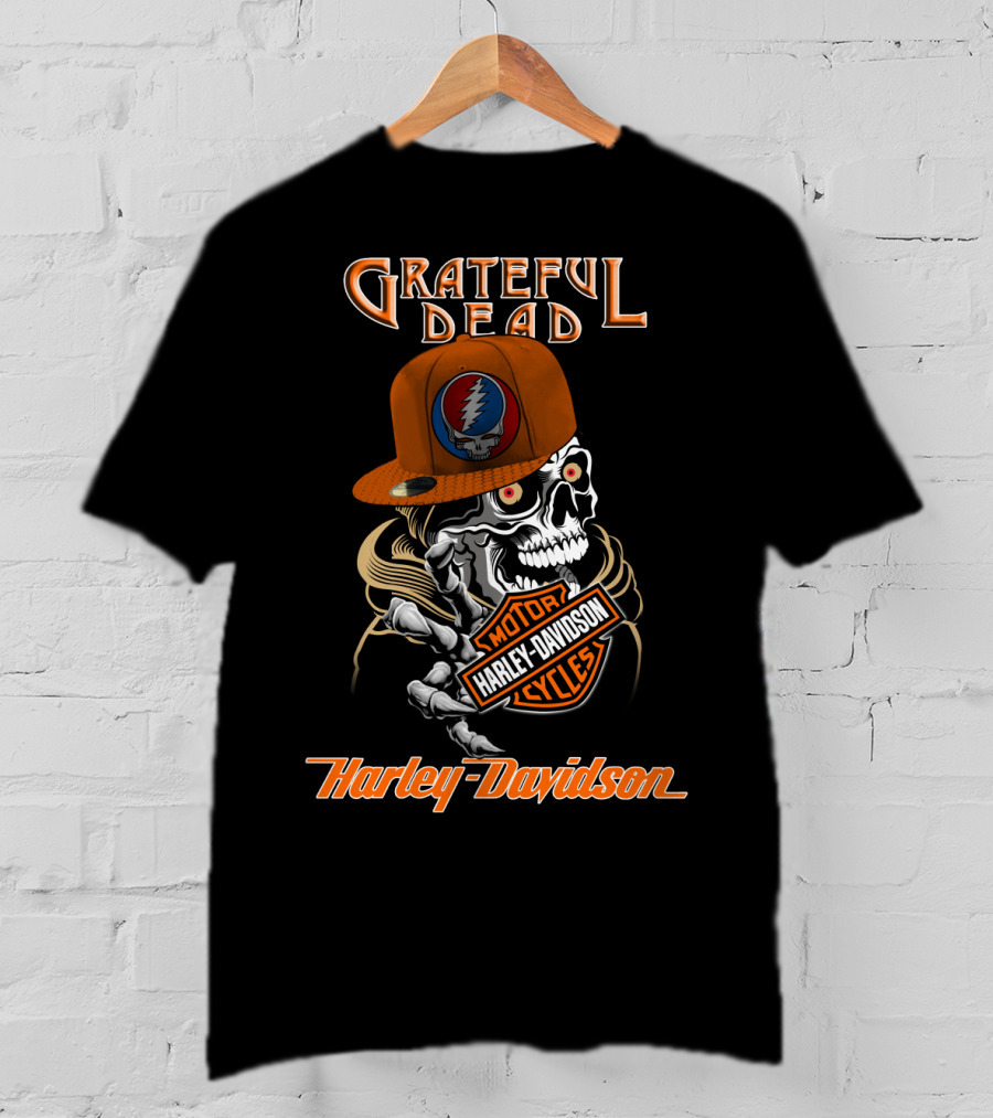 Grateful Dead Skull Harley Davidson Motorcycles T-Shirt
