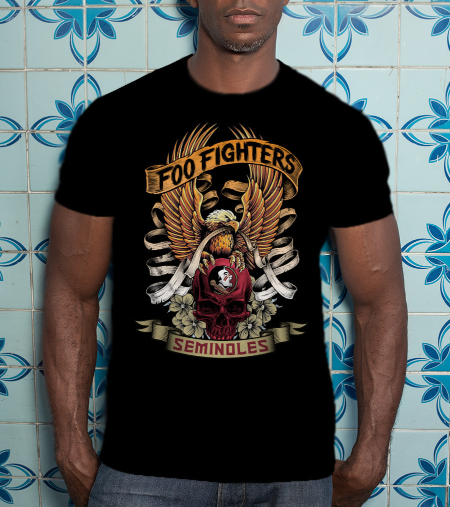 Foo Fighters Seminoles Eagle Skull T-Shirt