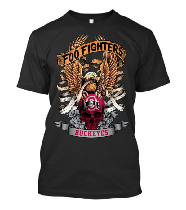 Foo Fighters Ohio State Buckeyes Eagle Skull T-Shirt