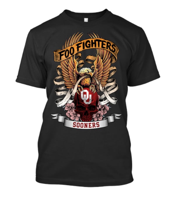 Foo Fighters Oklahoma Sooners Eagle And Skull T-Shirt