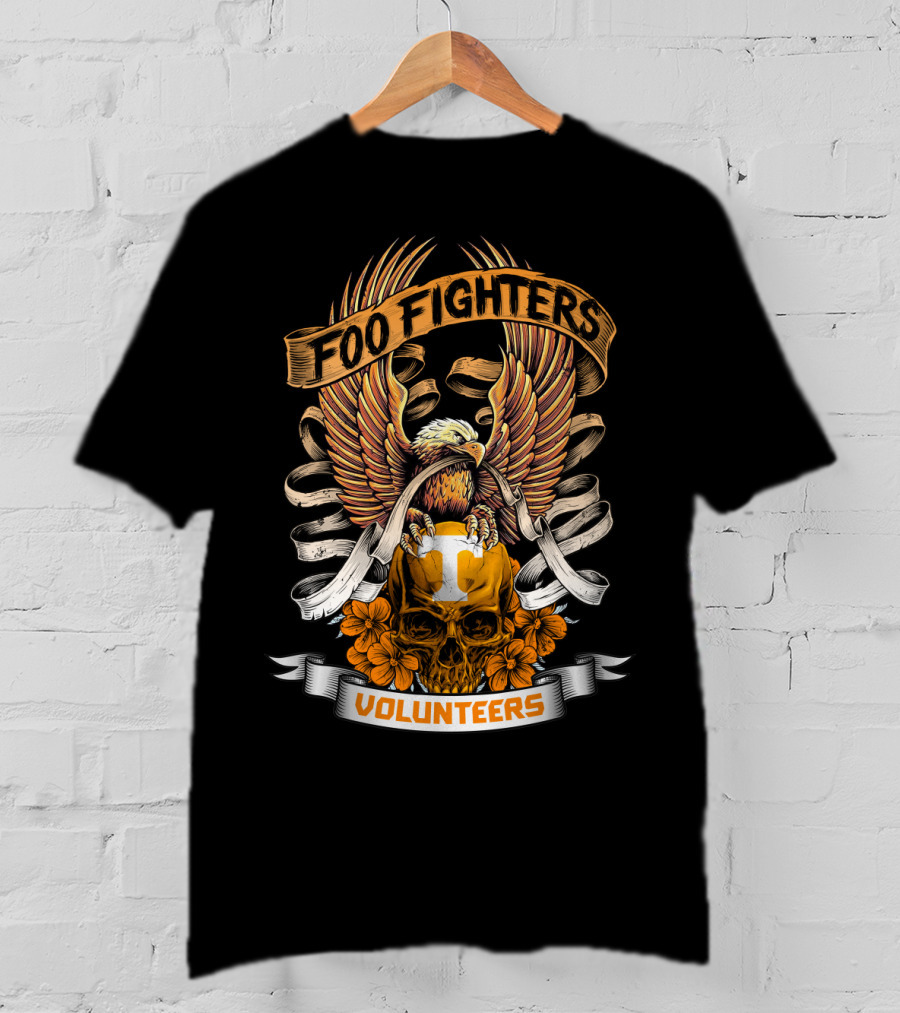 Foo Fighters Volunteers Eagle Skull Banner T-Shirt