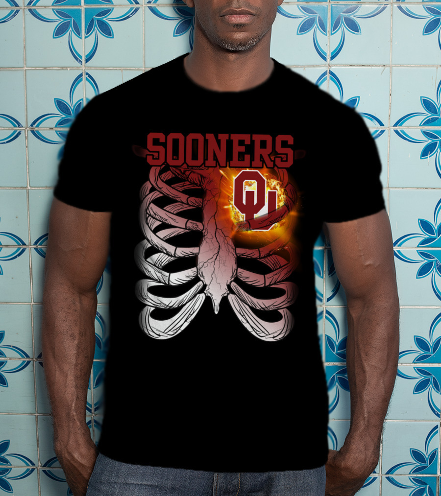Sooners OU Ribcage Fireball T-Shirt