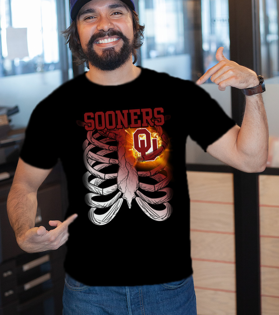 Sooners OU Ribcage Fireball T-Shirt