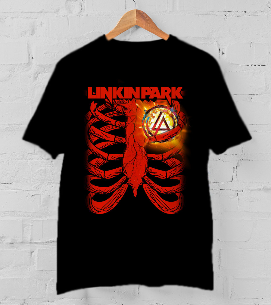 Linkin Park Burning Symbol Ribcage T-Shirt