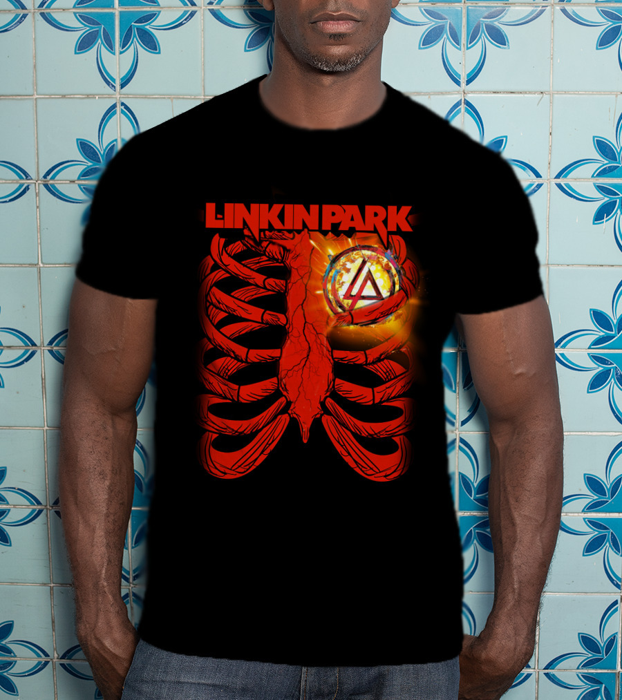 Linkin Park Burning Symbol Ribcage T-Shirt