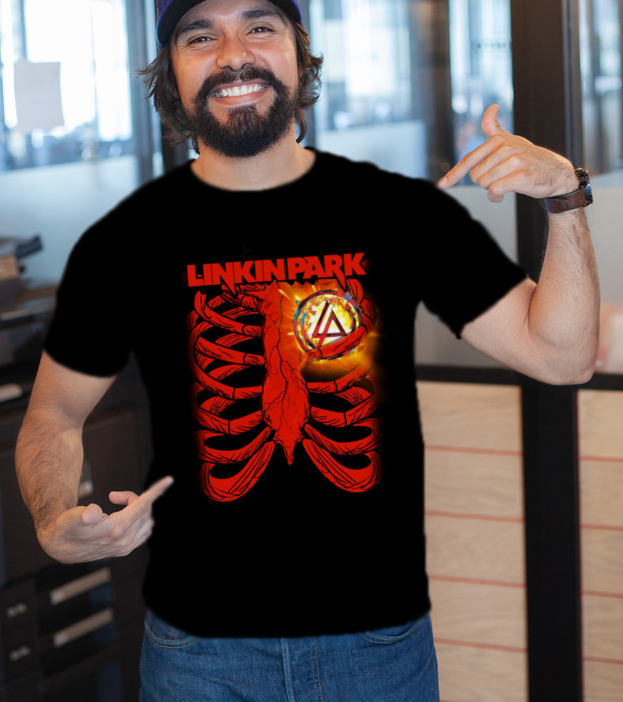 Linkin Park Burning Symbol Ribcage T-Shirt