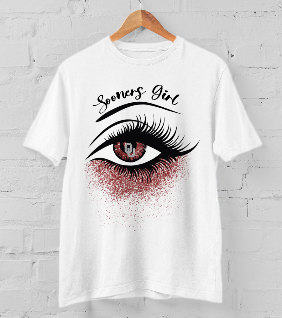 Sooners Girl Oklahoma Eyes With OU T-Shirt