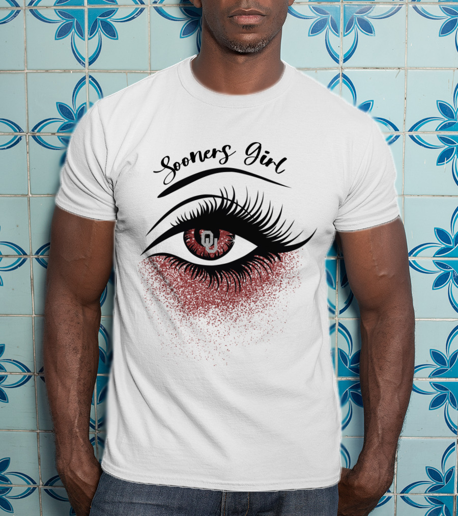 Sooners Girl Oklahoma Eyes With OU T-Shirt