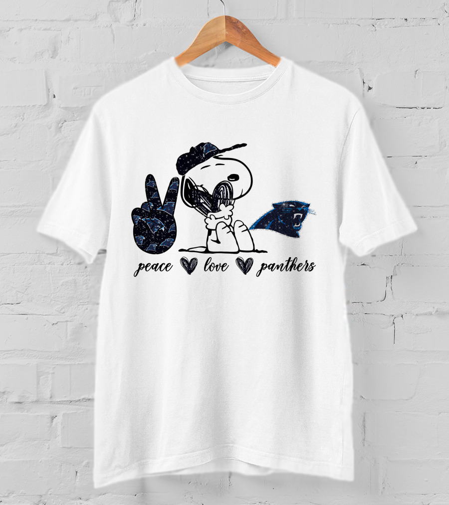 Peace Love Snoopy Carolina Panthers T-Shirt