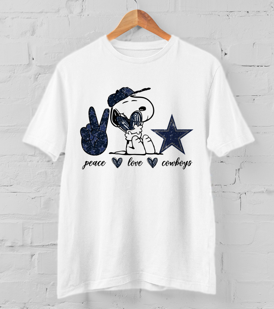 Peace Love Dallas Cowboys Snoopy Star T-Shirt