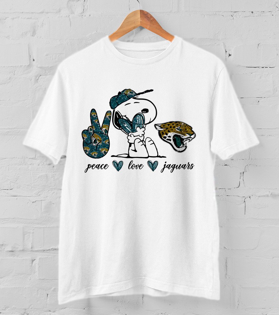 Peace Love Jacksonville Jaguars Snoopy T-Shirt