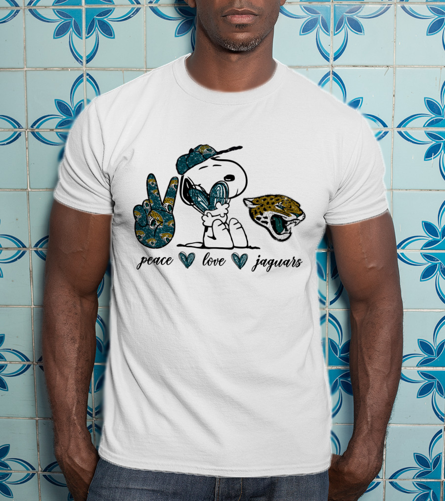 Peace Love Jacksonville Jaguars Snoopy T-Shirt