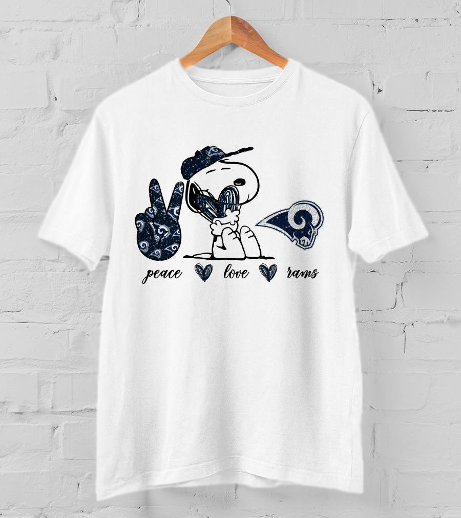 Peace Love Rams Los Angeles Snoopy T-Shirt