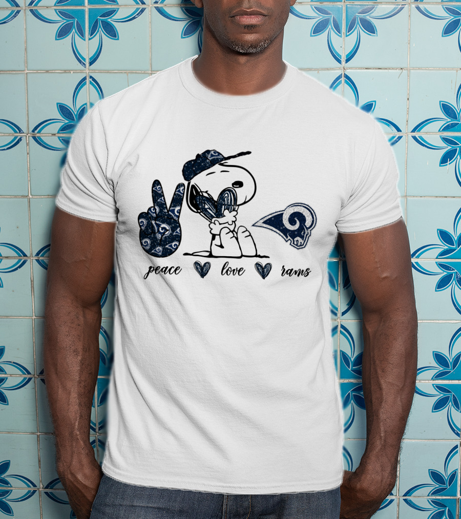Peace Love Rams Los Angeles Snoopy T-Shirt