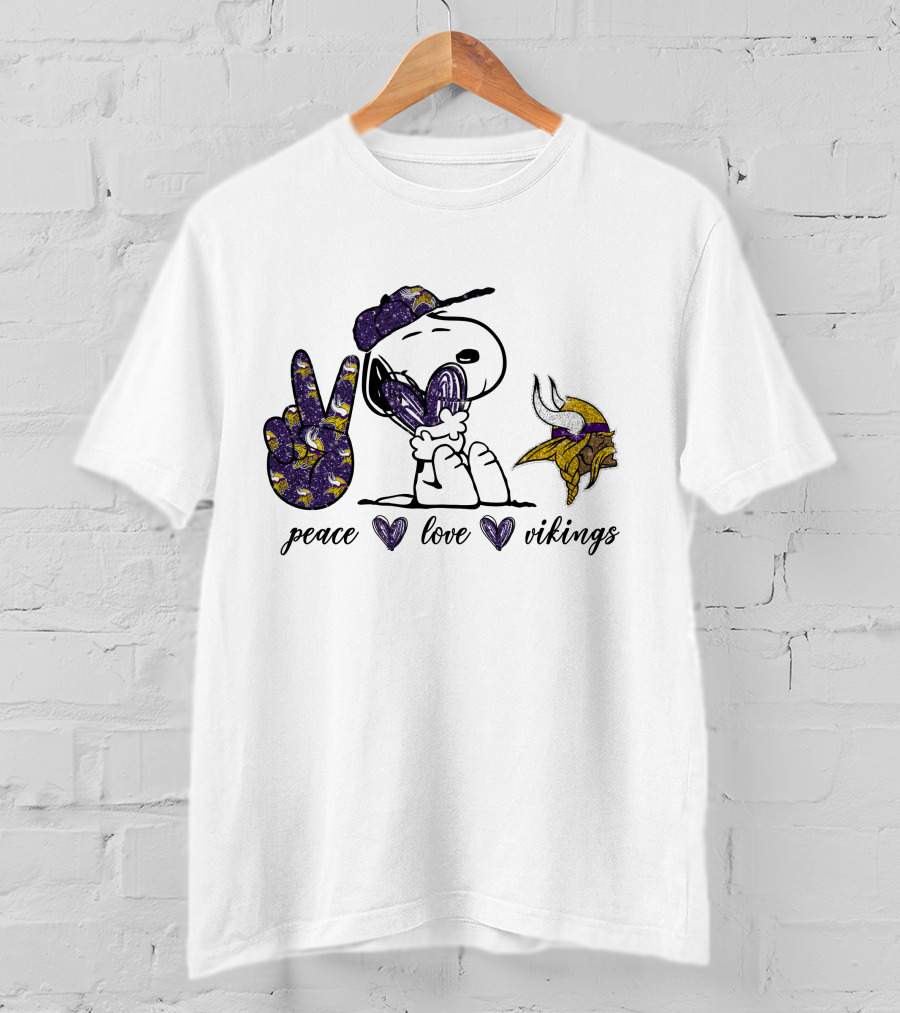 Peace Love Vikings Snoopy T-Shirt