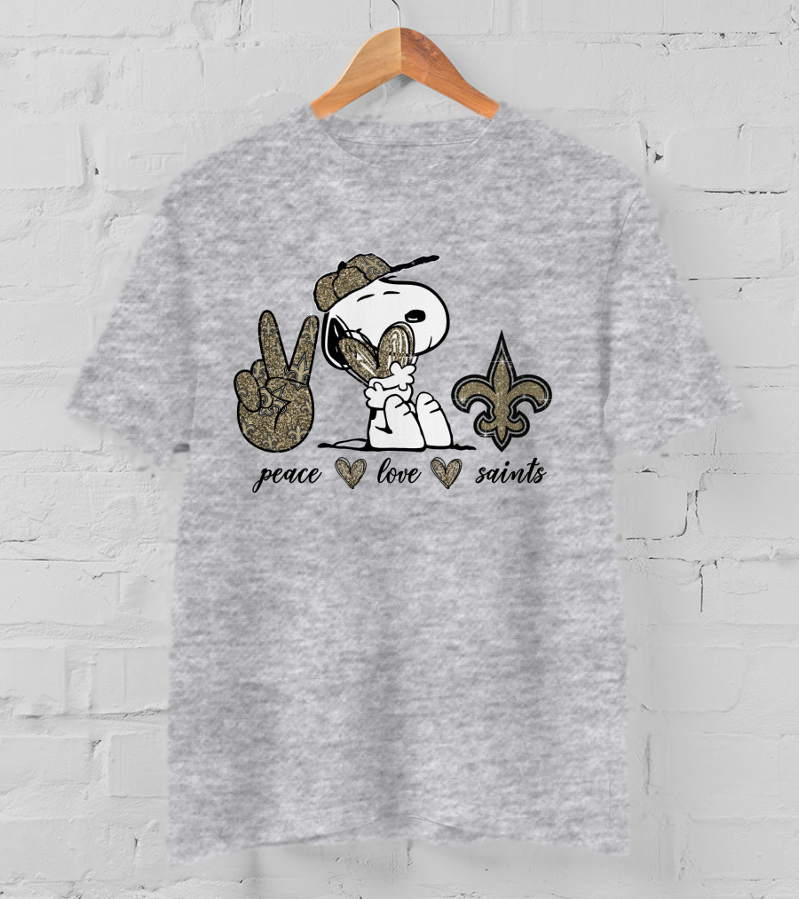 Peace Love Snoopy Fleur-de-lis Saints T-Shirt