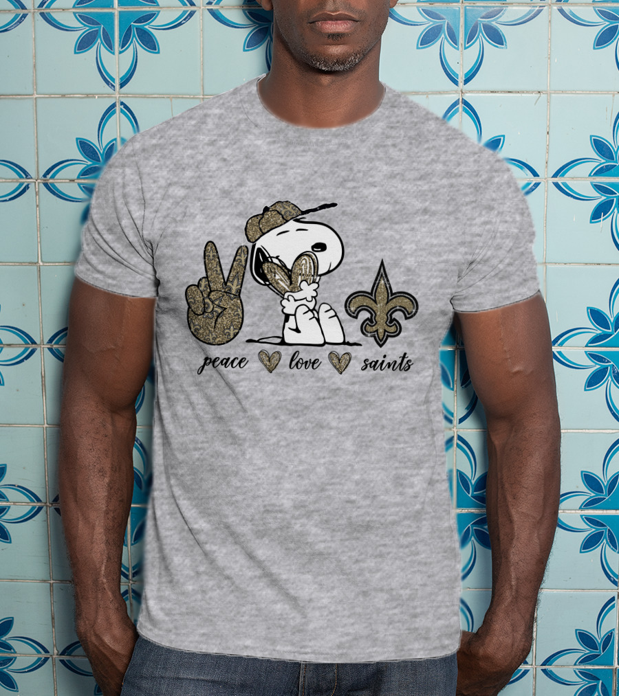 Peace Love Snoopy Fleur-de-lis Saints T-Shirt