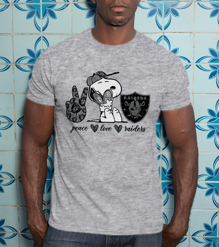 Peace Love Raiders Snoopy NFL Team T-Shirt